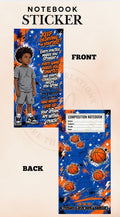 Basketball Composition Notebook Sticker Wrap | Front & Back School Notebook Cover | Motivational School Supplies | Fits Standard Composition Books